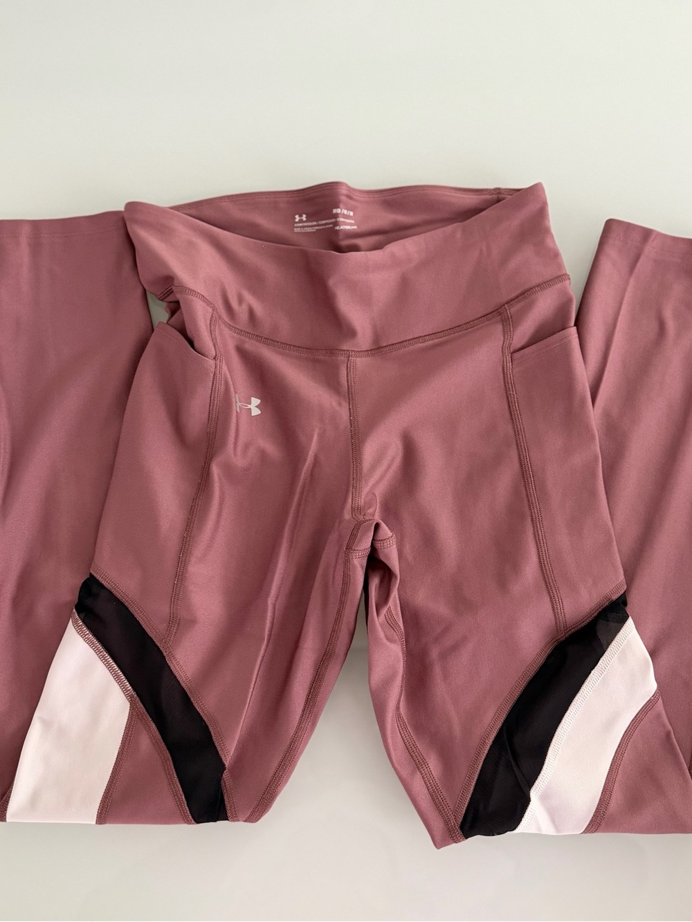 Under Armour Girls Dusty Rose Colorblock Performance Leggings